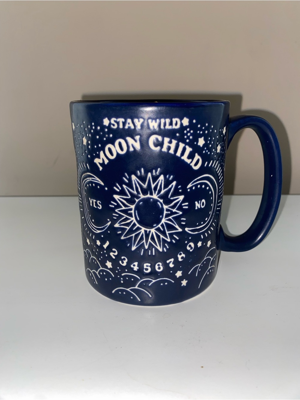 Stay Wild "Moon Child" Navy Blue Ceramic Mug